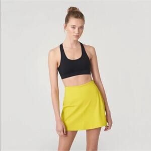 Girlfriend Collective High Rise Skort in Chartreuse